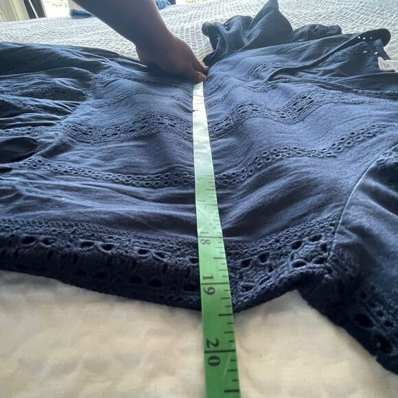 Time and Tru Women's Blue Eyelet with Puff Sleeves Mini Dress Sizes XS - Picture 9 of 9